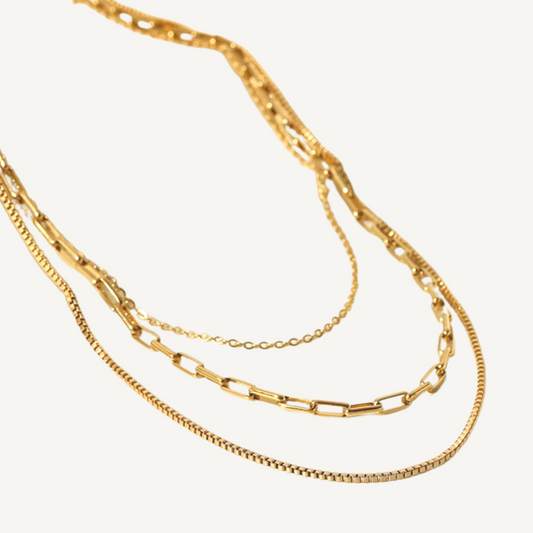 Unique Triple Chain Layer Necklace
