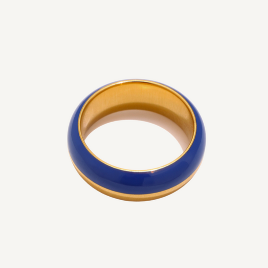 Blue Enamel and Gold Band