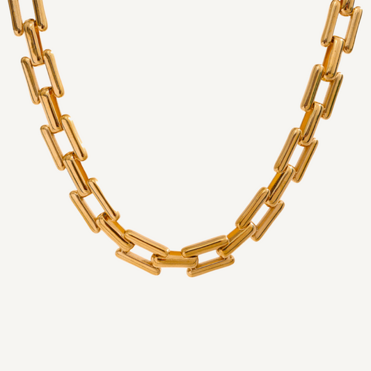 Flat Square Link Necklace
