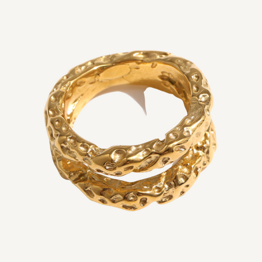 Double Anemone Textured Ring