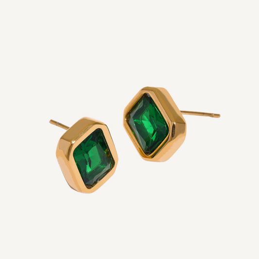 Emerald Cut Stud Earrings