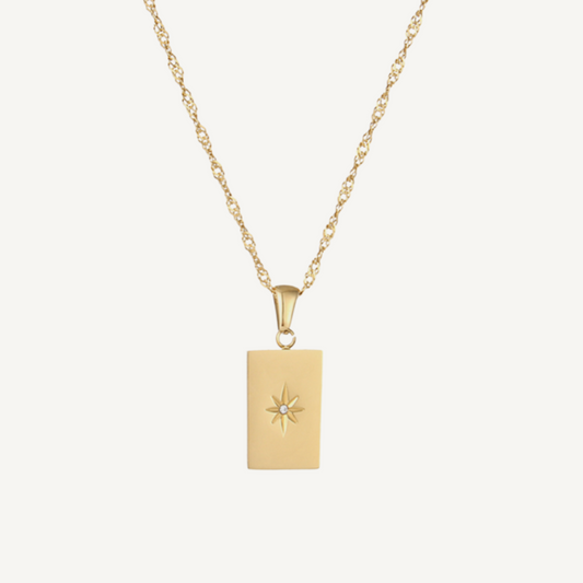 Rectangle Center Star Necklace